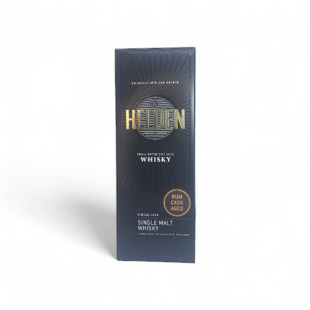 Helden whisky packaging on a white background